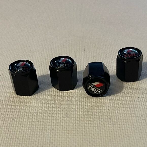Toyota TRD valve Stem caps in Black NWT set of 4 NWT - Picture 2 of 4